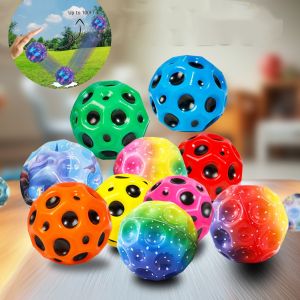 Moon shaped porous elastic ball for children indoor and outdoor decompression super elastic ball fun childrens gift reward