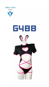 Mens Costume: Polyester Love Bunny Costume Underwear with Headband (G488)
