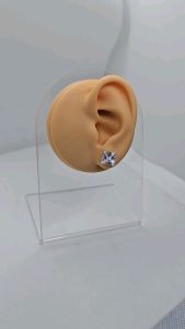 8mm stud stone earrings square silver 92.5 Italy silver jewelry (TUNAY NA SILVER)