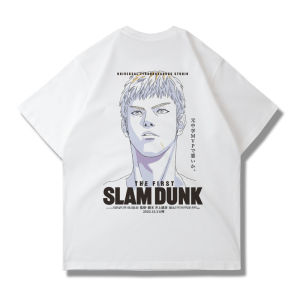 Loose Shoulder Short Sleeve T-Shirt Dinosaur Studio 2022 Slam Dunk Big Movie Anime Loose Fit Casual Cotton round Neck Tee