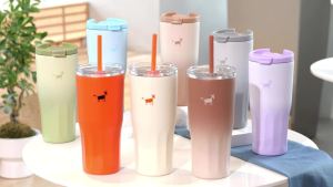Cheerful Goat 21oz 600ml Ceramic Lined Coffee Cup Double Wall Vacuum Insulated Stainless Steel Travel Tumbler Leak Proof Coffee Mug for Car Office Outdoor