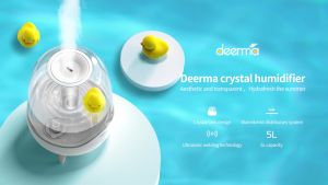 DEERMA F325 ULTRASONIC COOL MIST HUMIDIFIER 5L SILENT AROMATHERAPY DIFFUSER TRANSPARENT