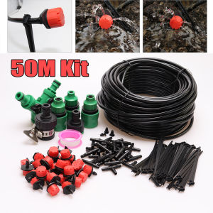 20-50M Drip Irrigation System Potted Plant Watering Kits Adjustable Drippers 1/4 Hose Irrigation Micro Garden Watering System