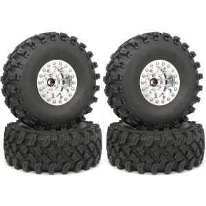 TxxRcss 238g Super Heavy RC 1.9 Beadlock Wheel & Tire Set (4-Piece) for 1/10 SCX10 SCX10 SCX10 Pro TRX4 TRX6 Gen7/8 RC Crawler C