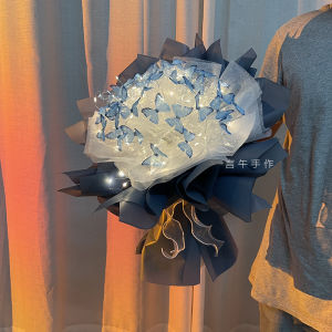 Handmade Butterfly Flower Bouquet DIY Material Kit Creative Romantic Birthday Gift for Girlfriend Or Best Friend