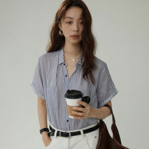 YAOMUHUA | French Elegant Stripe Summer New Casual Office Wear Shirt