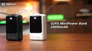 REMAX 01PD PD40W 10000mAh / 02PD PD45W 20000mAh Fast Charge Power bank 2 Input 2 Output Mini Size Powerbank with Cable