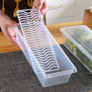 Kitchen Refrigerator Fresh-keeping Egg Storage Box with Lid Dustproof Size Tray Storage Boxs\Fruit and Vegetable Dry Goods Sealed Box Rice Bucket Snack Storage Box