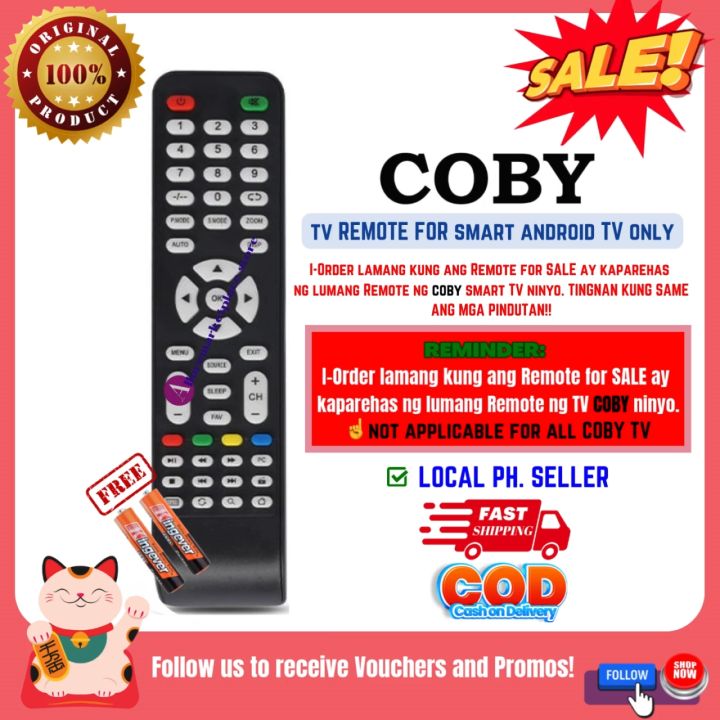 ORIGINAL COBY Smart TV Remote or Coby Basic Led TV Remote Control for ...