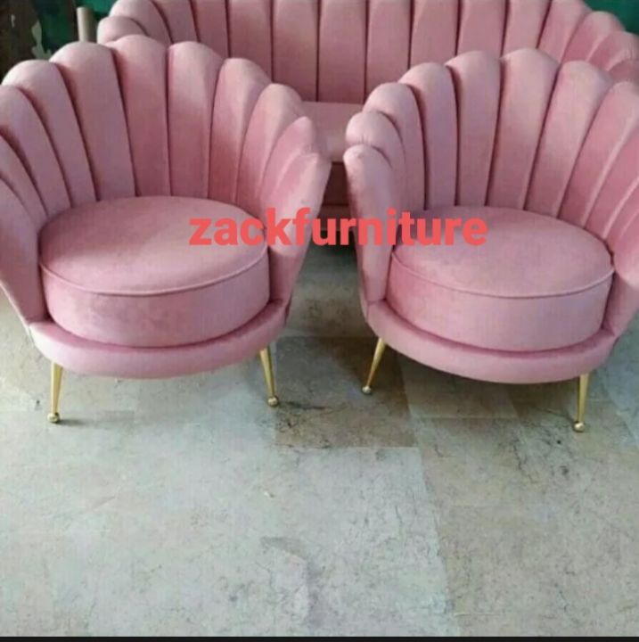 sofa kerang sofa mewah Sofa Set Sofa Kayu Gaya Retro Set