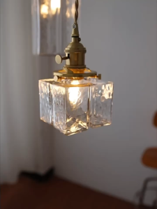 Japanese Glass Pendant Light Vintage Dining Light Kitchen Bar Counter Chandelier Ceiling Lights Cafe Decorative Hanging Light Minimalist Bedroom Bedside Chandelier