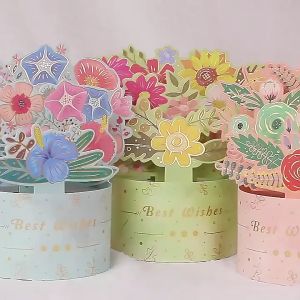 3D Teacher Mothers Day Pop Up Handmade Flowers Birthday Card Gifts Thank you Event Festive Greeting Hari Cikgu Ibu Kad