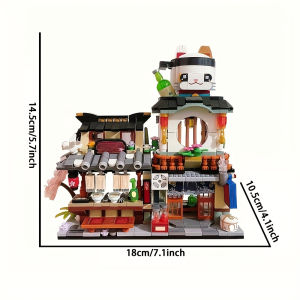 Creative Expert Mini Folding Street View Moc Ideas Japanese Izakaya Architecture MOC Blocks Bricks Educational Toy 789pcs