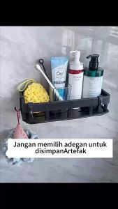 HOMIX Rak Sabun Kamar Mandi Dinding Rak Kamar Mandi Stainless Rak Bumbu Dapur Tempel Besi Anti Air dan Karat