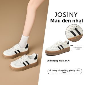 Josiny | Giày Brogue Đế Dày Tăng Chiều Cao Màu Trắng
