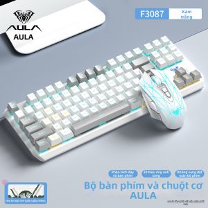 AULA | Bộ Bàn Phím Cơ và Chuột Đa Kết Nối Switch Xanh