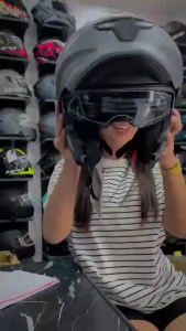 RXR 065F (DUAL VISOR) Half Face Helmet For Men & Women Single Visor