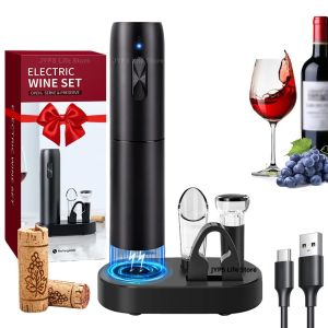 Dụng Cụ Mở Rượu Điện 5 Trong 1 Sạc USB Tự Động Nút Bấm Một Lần Phụ Kiện Rượu Thân Thiện Với Môi Trường Dành Cho Các Bữa Tiệc