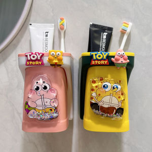 Wall-Mounted Children's Toothbrush Cup Holder: A Cute Cartoon Bathroom Solution