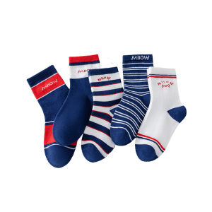 MiiOW | Pure Cotton Boys Socks Spring Autumn Sports No-Cuff Anti-Odor Mid-Tube Trendy Socks For Children And Teenagers MiiOW Cat Person