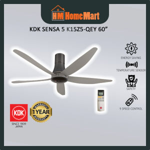 (FREE GIFT) KDK K15YX-RBR/K15YX-QBR 60" DC Motor Remote Celling Fan (Brown) (1 Year Warranty)