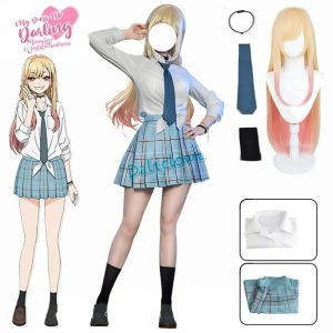 Marin Kitagawa Cosplay My Dress Up Darling JK School Uniform Dress Girls Maid Outfit Anime Cosplay Halloween Costume Wig Women