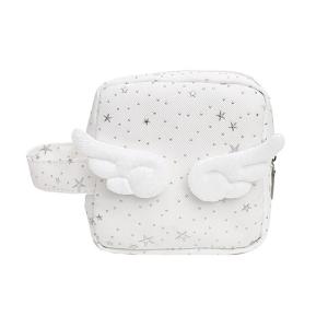 Cute Angel Wing Cosmetic Bag Portable Handheld Makeup Organizer Storage Pouch Toiletry Bag for Daily Sanitary Cotton Lipstick