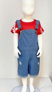 LZH | Kids Girls Summer Two Pieces Sets Print T-shirt and Denim Overalls Summer Suit Children Short Style Outdoor Casual Clothing 1-6Y