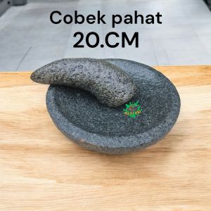 Cobek batu asli 20.cm manual pahat termurah