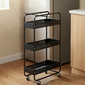 COHF Small Plant Storage Cart | Rolling Plant Stand Mobile Trolley for Balcony Gardening Tools & Succulents | Narrow Gap Rolling Storage Cart