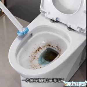 Bộ Bàn Chải Vệ Sinh Nhà Vệ Sinh Dùng Một Lần Cỡ Lớn Có Tay Cầm Dài - Thiết Kế Không Làm Bẩn Tay Bao Gồm Giá Treo Tường Và Đế Gia Cố Kèm Đầu Thay Thế