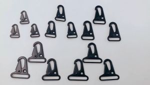 Móc khóa tam giác thời trang mới màu đen có răng cho túi xách cặp vali QN-PD15 QN-PD25 15mm 20mm 25mm 32mm (1 cái)