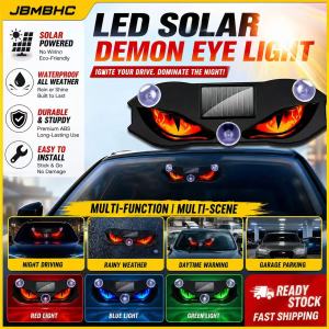 【Ship in 12H】 3PCS Solar Powered & Type-C Rechargeable Car Signal Light 3PCS - Demon Eye Design Smart Vibration Sensor Day & Night Auto Alert Light for Car Window JBMBHC
