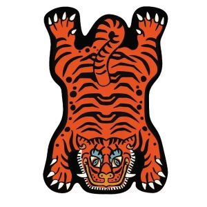 VIKAMA Cartoon Tiger Carpet - Durable and Easy to Clean Home Decor Living Room Sofa Coffee Table Rug Bedside Rug for Bedroom