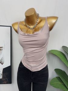 Womens Slim Fit Strap Vest Top Summer Outerwear Inner Match High Quality Handmade Fashionable Neckline Exposing Chest