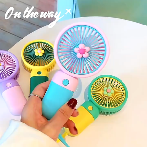 Mini Fan Rechargeable Mini Travel Outdoor Fan with powerbank for school Cooling Fan USB Portable Office Student With Mobile Phone Stand Portable Travel Handheld USB Fruit Outdoorfan