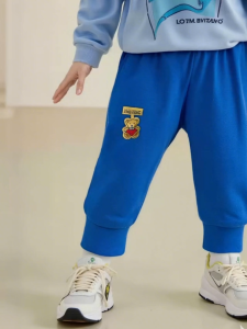 LJMOFA Random Color Pants for Kids 1-6 Yrs Cute Bear Pattern Comfortable Cotton Pants for Baby
