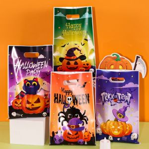 10/20/50pcs Halloween Pumpkin Candy Bags Trick Or Treat Gift Cookie Packing Bags for Kids Happy Halloween Party Decor Supplies