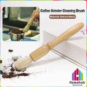 Homehub Coffee Grinder Cleaning Brush Wood Handle & Natural Bristles Coffee Tool for Home Kitchen