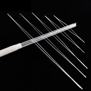 5PCS/lot Big Eye Curved Open Stainless Steel Beading Needles for beads pearls Threading String Cord Jewelry Making Tools Pins