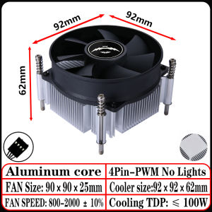 Bộ Làm Mát CPU Cho Bộ Xử Lý LGA2011 2066 E5 X99 Với Quạt 4 Chân PWM Lõi Đồng/nhôm Tản Nhiệt Nằm Ngang Làm Mát Bằng Không Khí