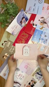 BTN101-320 - Thiệp cưới dạng ngang 17.6x12.6cm chất liệu Giấy Kem NK230g