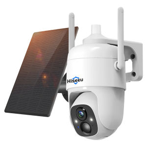 Hiseeu 3MP Cloud AI WiFi Video Camera Giám Sát An Ninh Pin Sạc Với Bảng Điều Khiển Năng Lượng Mặt Trời Ngoài Trời Pan & Nghiêng Không Dây