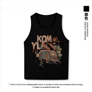 ฤดูร้อน สไตล์อเมริกัน Dopaamine แขนกุด เสื้อกั๊ก ผู้หญิง ชุดนอกบ้าน หลวม โอเวอร์ไซส์ ไหล่ สายคล้อง อินเทรนด์ เสื้อสําหรับคู่รัก