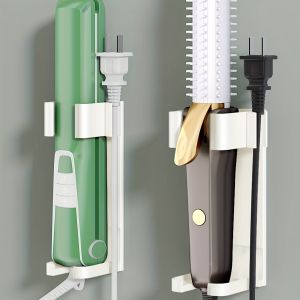 Curler Straightener Stand Wall Mounted Hair Curler Straighteners Holder Rack Hair Dryer Organizer