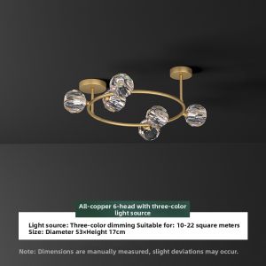 ZHENMEIJU | Crystal Copper Modern Minimalist Luxury Ceiling Light