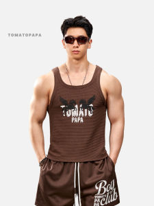 TOMATOPAPA | Áo Vest In Chữ Cho Nam Hè Thoáng Khí Thể Thao