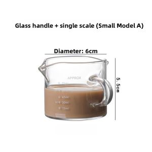 Italian Style Coffee Extraction Small Milk Cup with Scale Glass Milk Jar for Espresso Dessert Sweetened Milk Beverage Cup