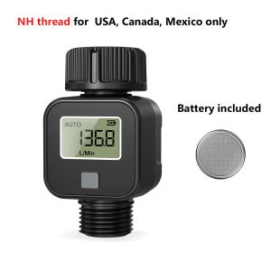 Digital Water Flow Meter High Accuracy IP6X Measure Water Consumption and Flow Rate for Outdoor Garden Watering Irrigation Hose