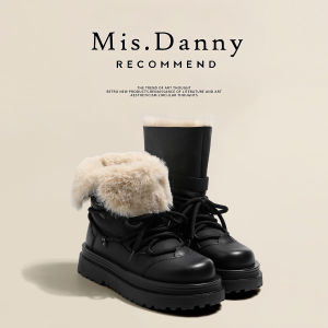 Womens Winter Snow Boots Double Wear Anti-Slip Thick Bottom Fur Collar Warm Cotton Shoes Comfortable Short Tube Rubber Sole